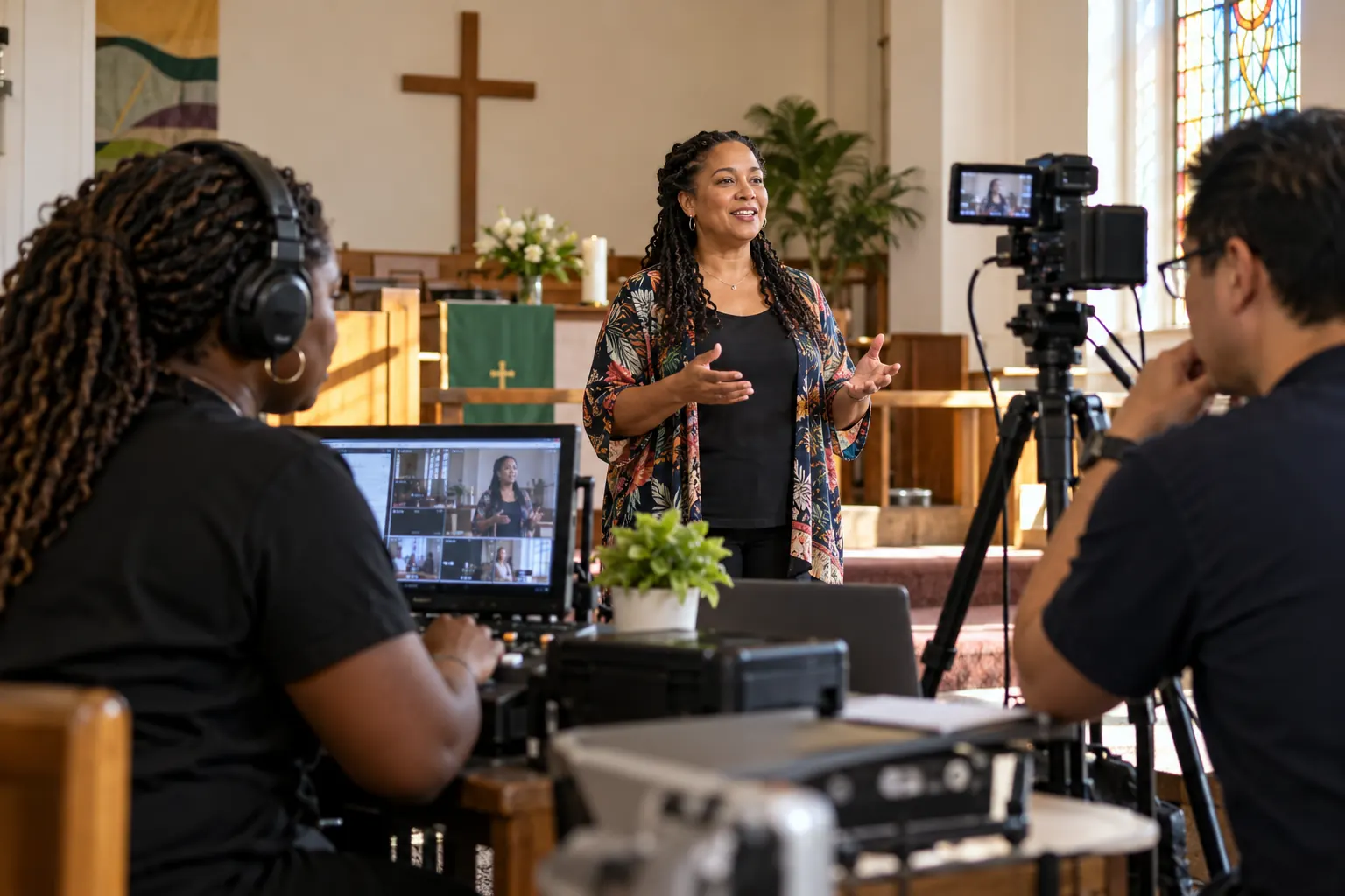 Illustrative image of a ministry video production